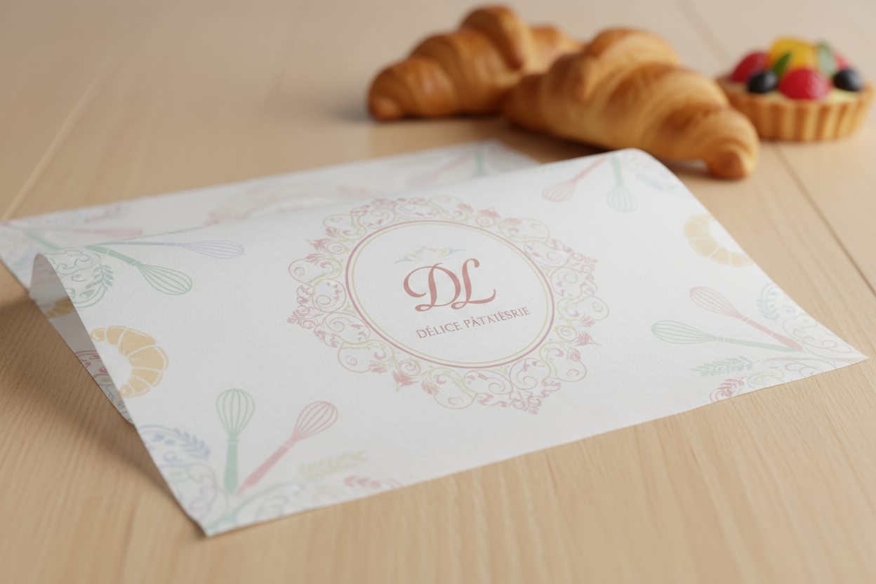 custom wax paper for a pastry