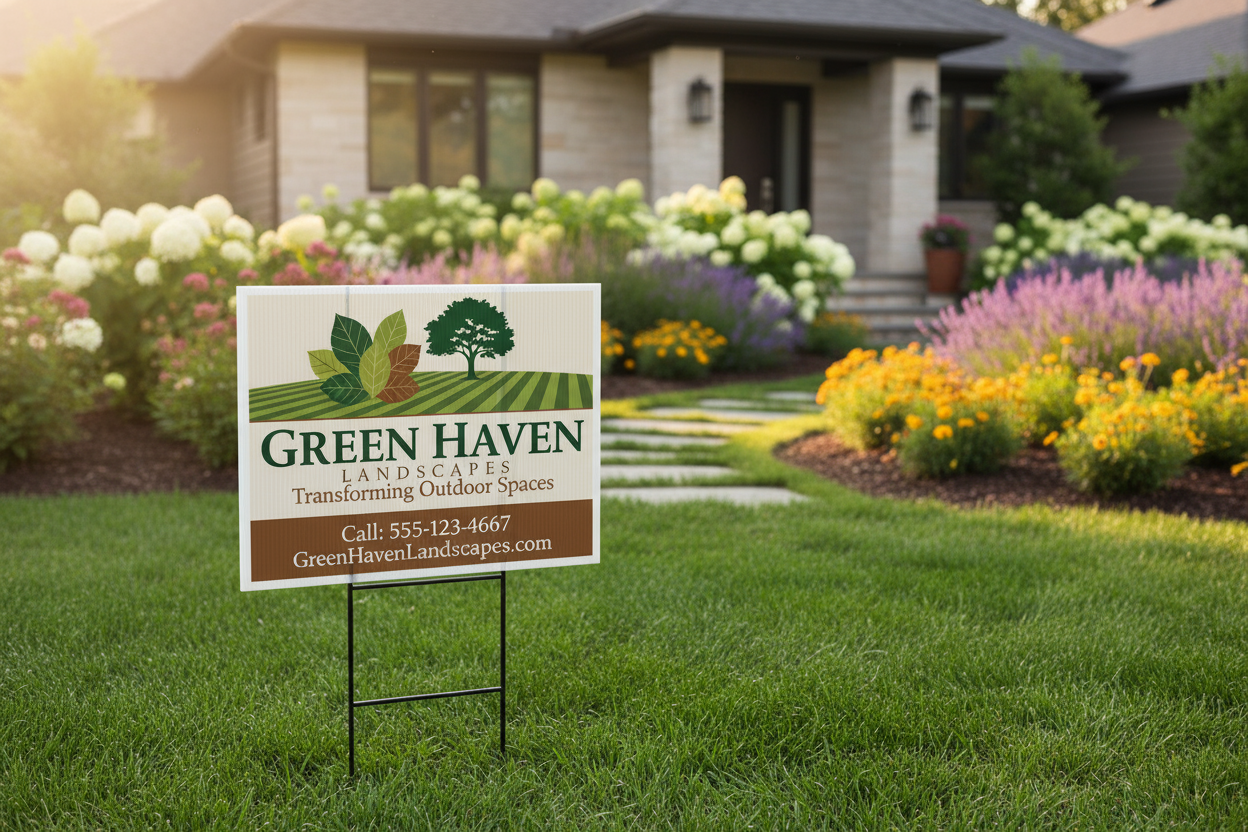 yard sign for a landscaping company